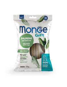 MONGE GIFT CANE Dental Sticks – Salmone con Salvia – Mini Adult