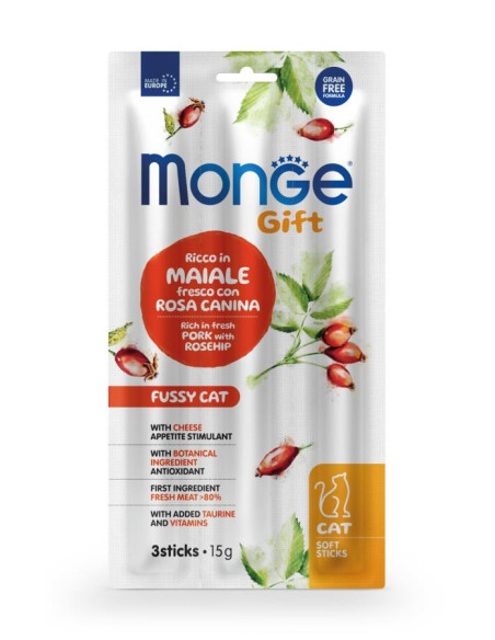 MONGE GIFT GATTO Soft Sticks – Appetito Difficile – Ricco in