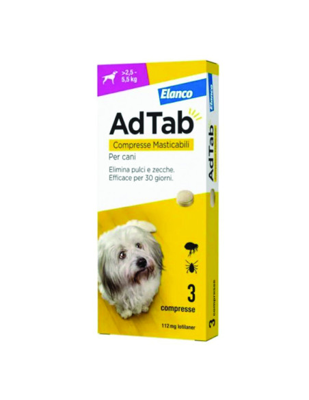ADTAB COMPRESSE MASTICABILI PER CANI KG.2,5-5,5 Miglior Prezzo
