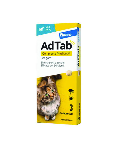 ADTAB COMPRESSE MASTICABILI PER GATTI KG.2-8 Miglior Prezzo