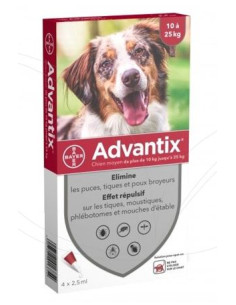 BAYER ADVANTIX SPOT ON CANI KG.10-25 4 PIPETTE Miglior Prezzo