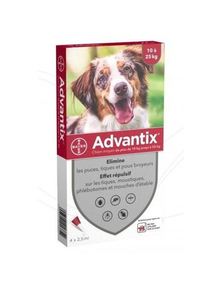 BAYER ADVANTIX SPOT ON CANI KG.10-25 4 PIPETTE Miglior Prezzo
