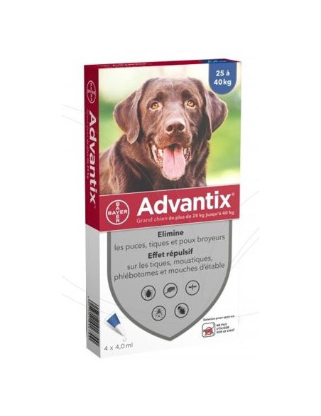 BAYER ADVANTIX SPOT ON CANI KG.25-40 4 PIPETTE Miglior Prezzo