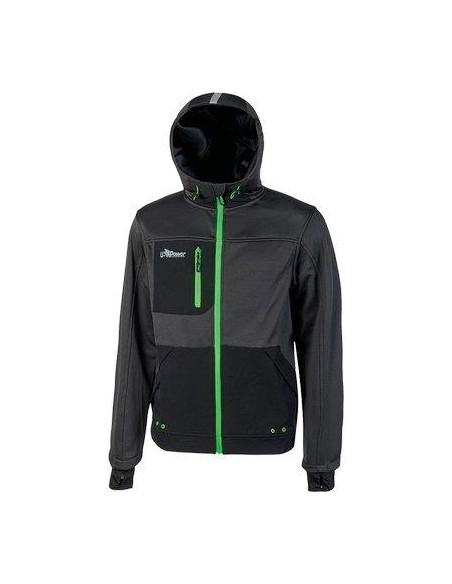 FELPA FULL ZIP + CAPPUCCIO GALAXY U-POWER ASPHALT GREY GREEN -