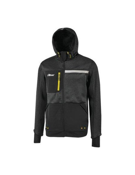 FELPA FULL ZIP + CAPPUCCIO GALAXY U-POWER BLACK CARBON - L