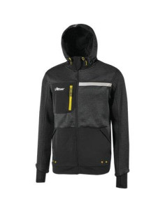 FELPA FULL ZIP + CAPPUCCIO GALAXY U-POWER BLACK CARBON - XXL