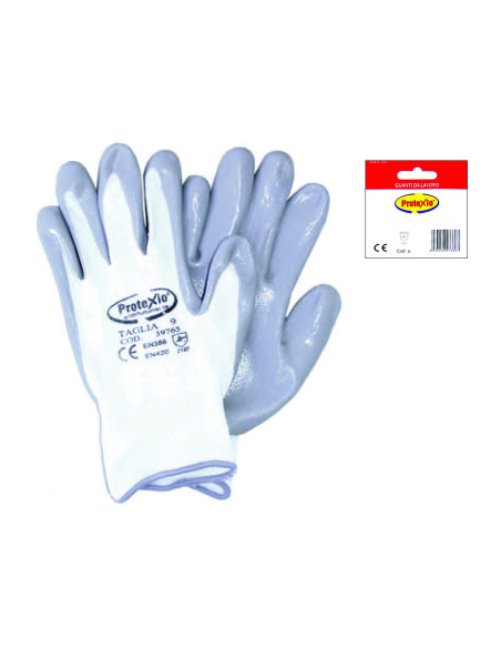 GUANTI DA LAVORO IN POLIESTERE/NITRILE TG. 
