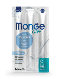 MONGE GIFT CANE Sticks – Accrescimento – Ricco in Maiale Fresco