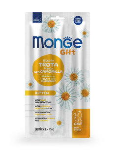 MONGE GIFT GATTO Soft Sticks – Accrescimento – Ricco in Trota