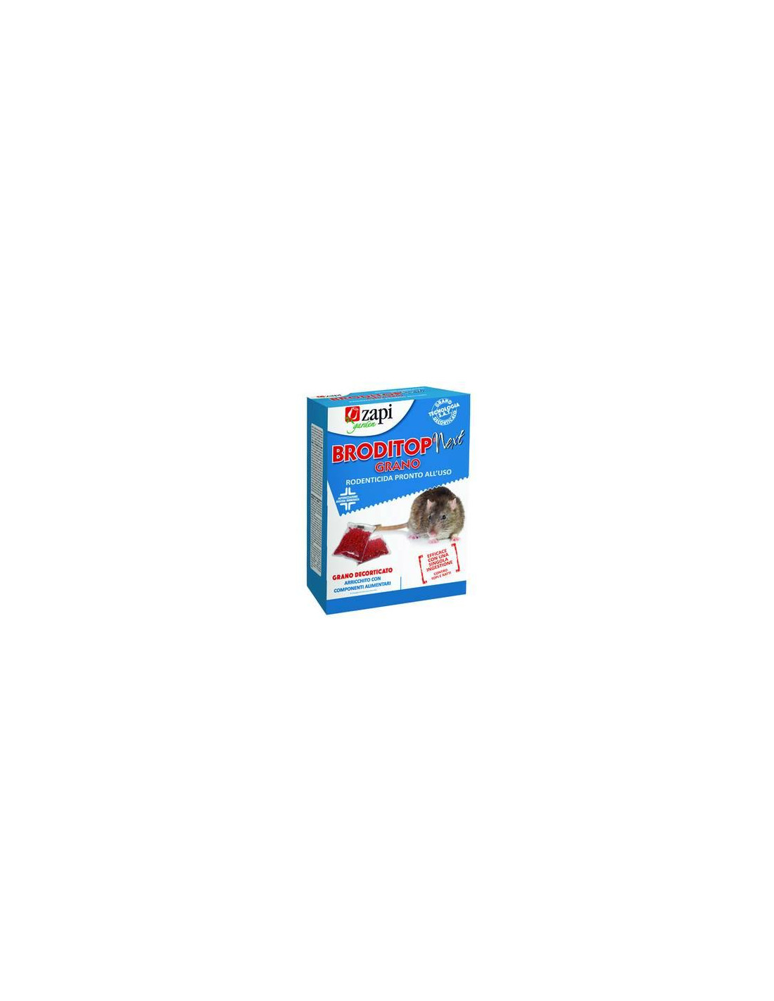 Zapi Garden Broditop Next Block 25 - Esca In Blocco Rodenticida 300g Per Topi E Ratti - Per Interno/Esterno, Adatto Ad Aree Umide