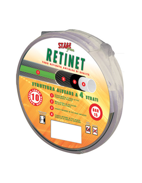 TUBO IRRIGAZIONE RETINATO RETINET STARS MM.12 1/2 MT.15 Miglior